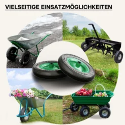 Wiltec Rad 3.50-8 370-380 x 80-100 mm 120 kg, Schubkarren Komplettrad mit Metallfelge, Winkelventil, Luftreifen für Sackkarre, Bollerwagen u.a .