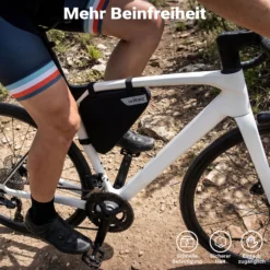 Wiltec Rahmentasche Dreieckstasche 23 x 6 x 20 cm mit 1,5 l Fassungsvermögen, wasserrabweisende Fahrradtasche