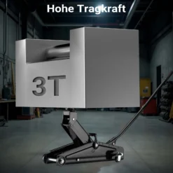 Wiltec Rangierwagenheber hydraulisch 3t, Hydraulik Wagenheber 13,5-40 cm Hubhöhe, Wagen Heber für Autos, SUVs, Wohnwagen, Autoheber kompakt und robust