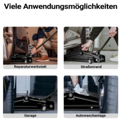 Wiltec Rangierwagenheber hydraulisch 3t, Hydraulik Wagenheber 13,5-40 cm Hubhöhe, Wagen Heber für Autos, SUVs, Wohnwagen, Autoheber kompakt und robust