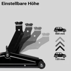 Wiltec Rangierwagenheber hydraulisch 3t, Hydraulik Wagenheber 13,5-40 cm Hubhöhe, Wagen Heber für Autos, SUVs, Wohnwagen, Autoheber kompakt und robust
