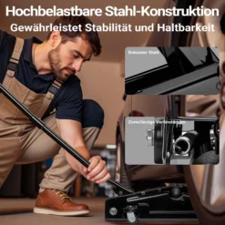 Wiltec Rangierwagenheber hydraulisch 3t, Hydraulik Wagenheber 13,5-40 cm Hubhöhe, Wagen Heber für Autos, SUVs, Wohnwagen, Autoheber kompakt und robust