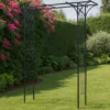 Wiltec Rankgitter Rosenbogen 205 x 50 x 208 cm, Rosenspalier aus Stahl, Rankhilfe in Schwarz, Pflanzgitter für Rosen, freistehende Gartendeko
