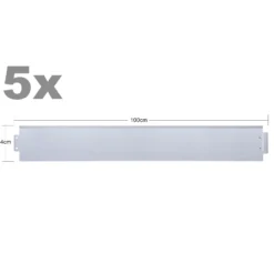 Wiltec Rasenkante aus Stahl 5 m Beetumrandung bestehend aus 5 Elementen je 100 x 14 cm, Beeteinfassung als Stecksystem, verzinkte Mähkante