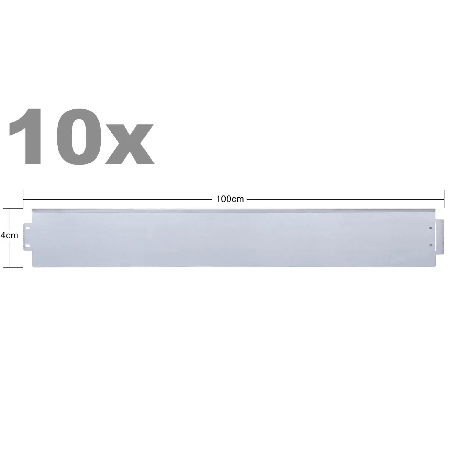 Wiltec Rasenkante aus Stahl 10 m Beetumrandung bestehend aus 10 Elementen je 100 x 14 cm, Beeteinfassung als Stecksystem, verzinkte Mähkante