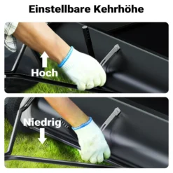 Wiltec Rasenkehrmaschine mit 120 cm Kehrbreite, Rasenkehrer für Aufsitzmäher, Laubsammler mit 415 l Auffangnetz Laubkehrmaschine für Rasentraktor