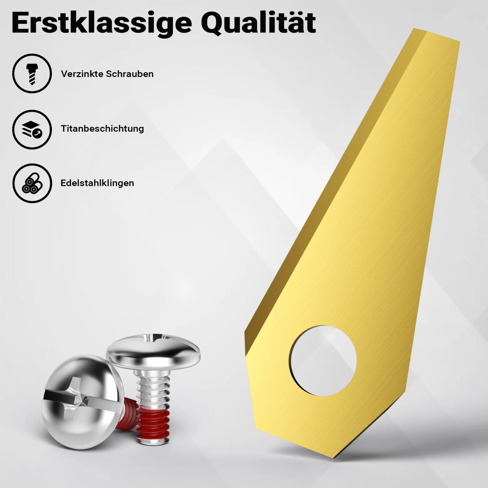 Wiltec Rasenroboter Messer Set 49 x 19 mm – 18 Stück - Klingen für Mähroboter, Rasenmäher Ersatzmesser kompatibel mit verschiedenen Modellen