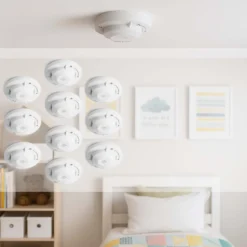 Wiltec Rauchmelder vernetzt 10x mit 10-Jahres-Batterie und Funktechnologie Fotoelektrischer Feuermelder mit 810 dB Alarm für effektiven Brandschutz in Wohnung und Haus