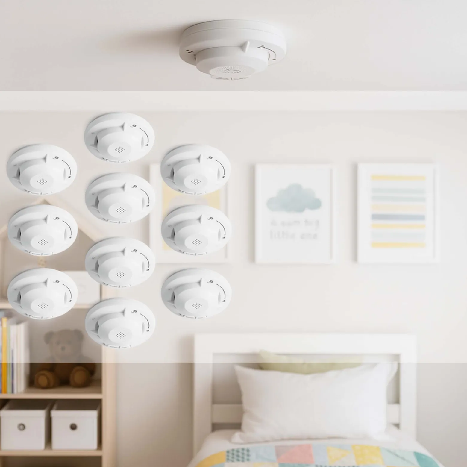 Wiltec Rauchmelder vernetzt 10x mit 10-Jahres-Batterie und Funktechnologie Fotoelektrischer Feuermelder mit 810 dB Alarm für effektiven Brandschutz in Wohnung und Haus