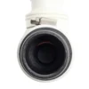 Wiltec Rückschlagventil DN40 für Sanitärbereich, Rückschlagklappe mit 40 mm Außendurchschmesser, 90° Winkelstück mit Stufentülle und Schlauchschelle