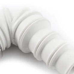 Wiltec Rückschlagventil DN40 für Sanitärbereich, Rückschlagklappe mit 40 mm Außendurchschmesser, 90° Winkelstück mit Stufentülle und Schlauchschelle