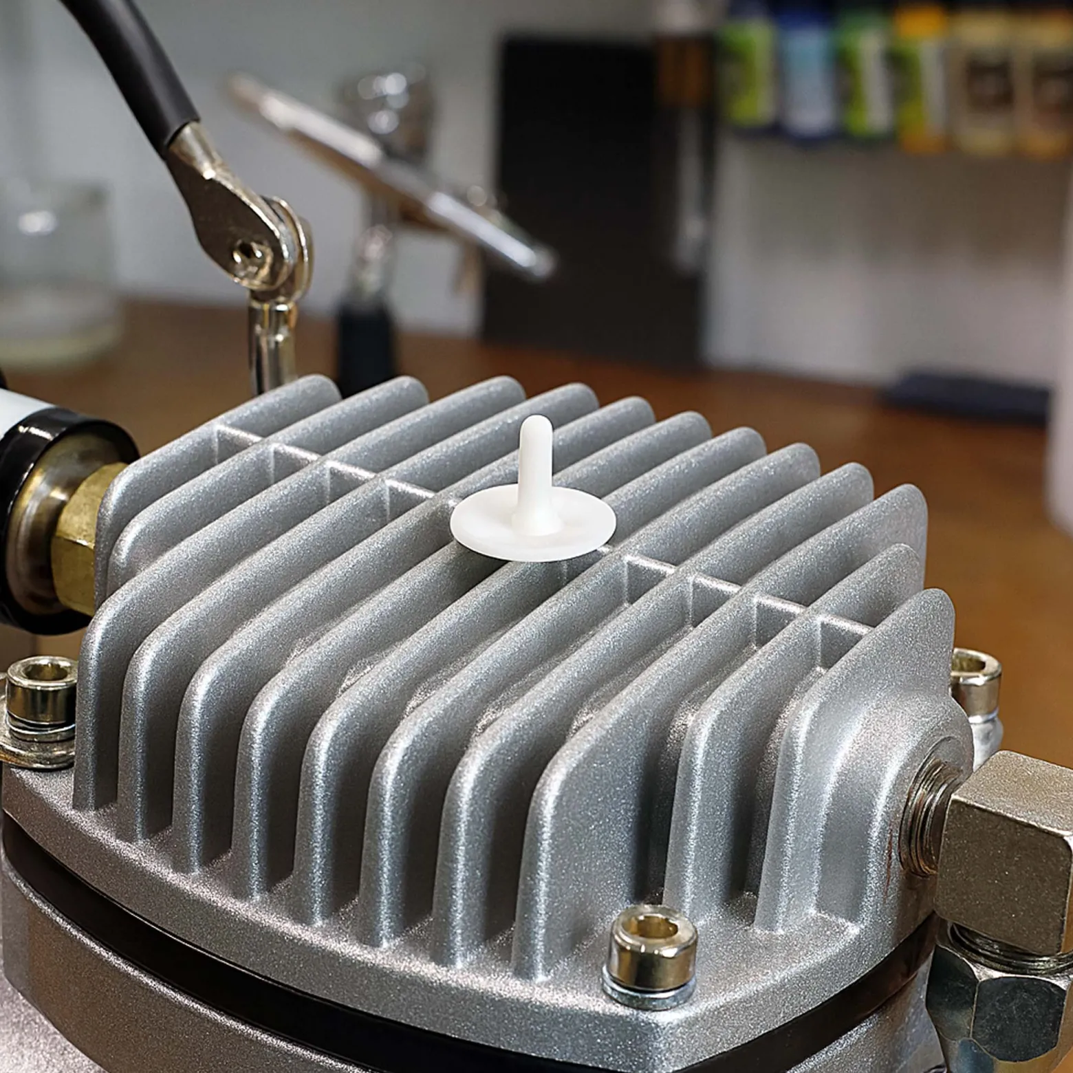 Wiltec Rückschlagventil für Airbrush Kompressor – passend zu AS20W / AS18-2 / A18B / AS189 / AS19 / AS196 – Zubehör – für Modellbau, Tattoos, Nailart
