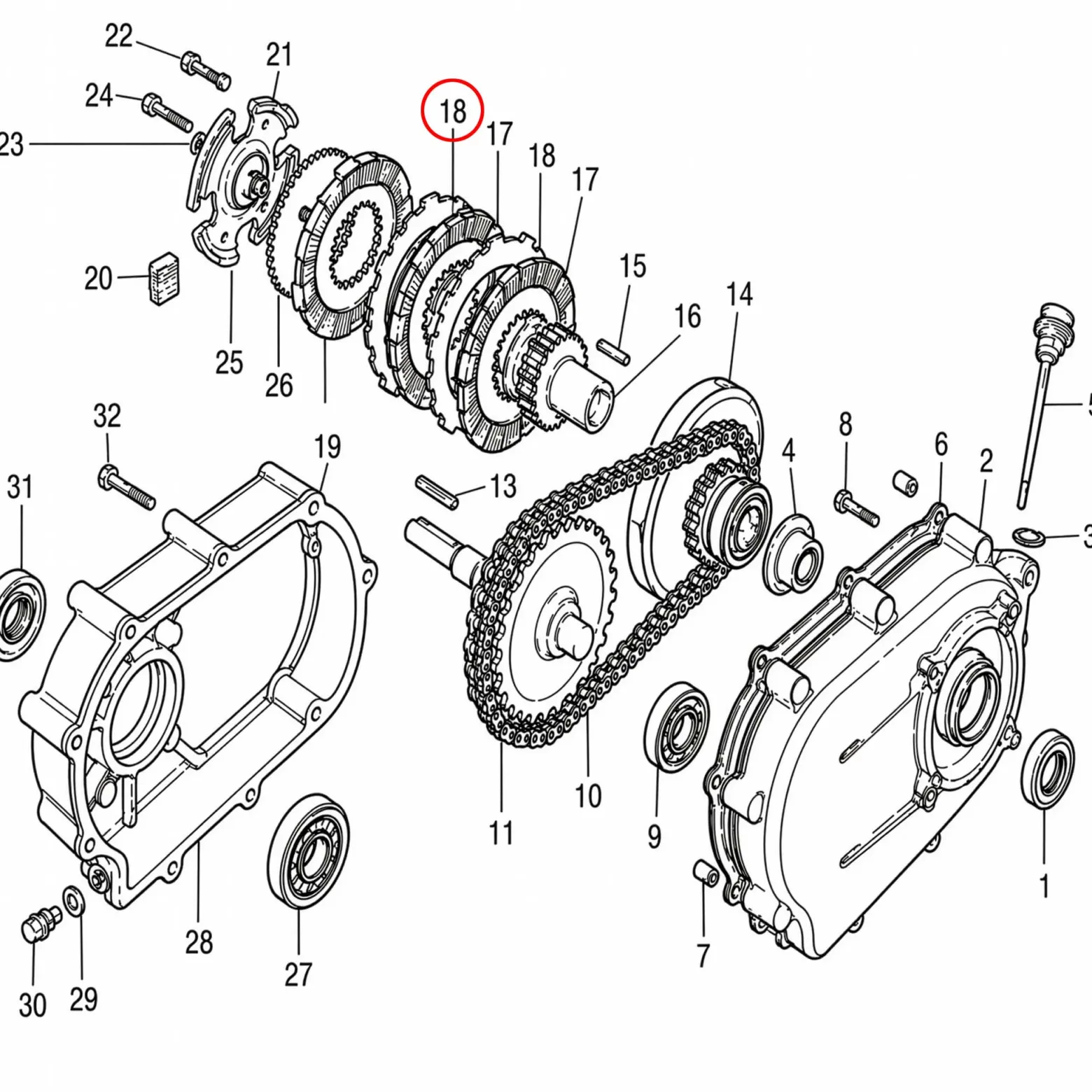 Wiltec Reibscheibe Ölbadkupplung für LIFAN 6,5-13 PS Motor Benzinmotor Ersatzteil – Einzylinder für Kleinmaschinen & Karts, 4-Takt Motor & OHV Ventilsteuerung