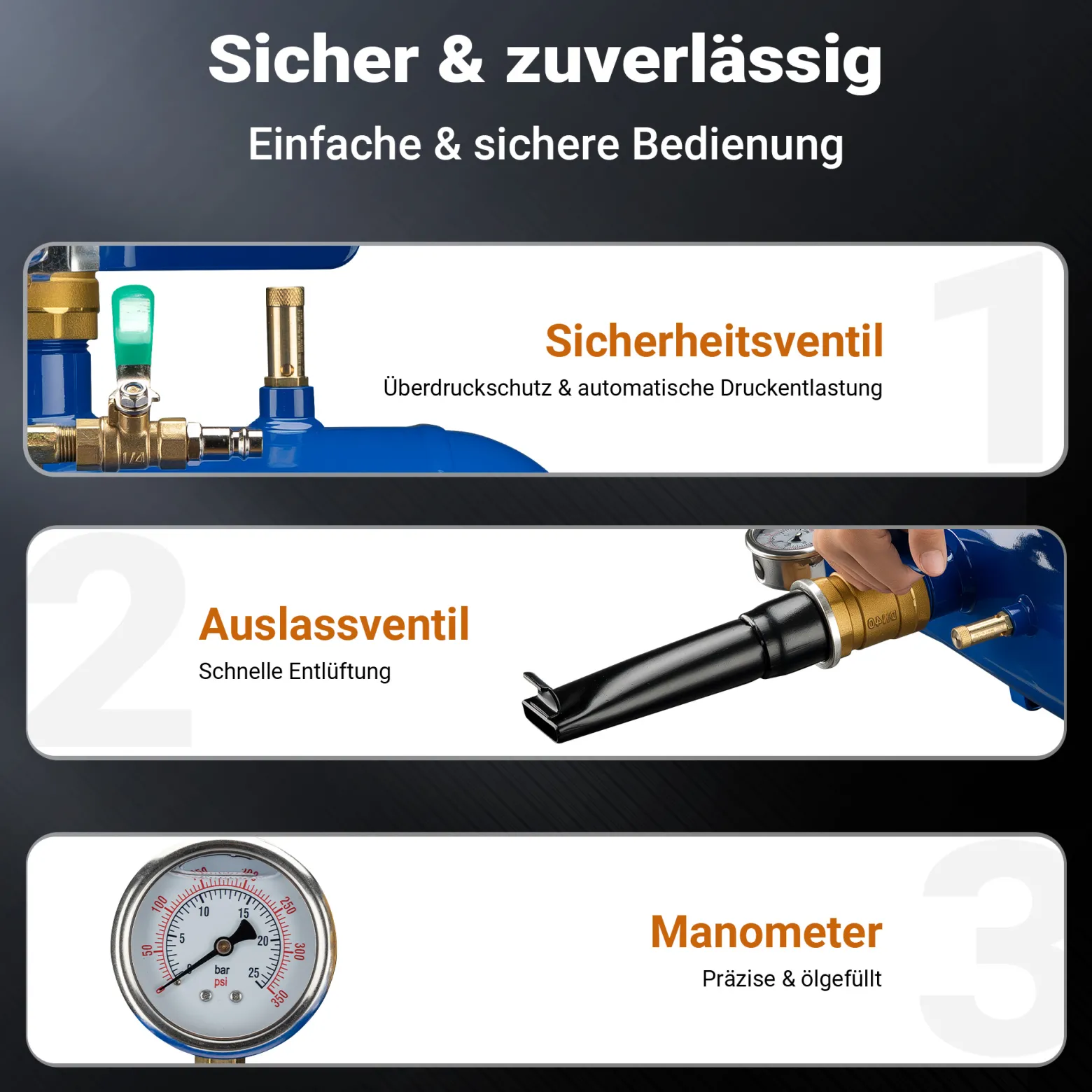 Wiltec Reifen-Booster 32,5 l, Druckluft Reifenbefüller 6-8 bar Arbeitsdruck, 46 x 30 cm, für verschiedene Reifen, Reifenfüllkanone max. 10 bar