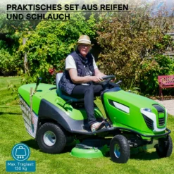 Wiltec Reifen für Aufsitzmäher 11x4.10/3.50-5 4pr mit Schlauch und Winkelventil Komplettrad Rasentraktor