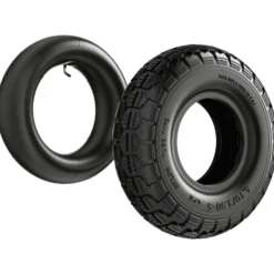 Wiltec Reifen für Aufsitzmäher 11x4.10/3.50-5 4pr mit Schlauch und Winkelventil Komplettrad Rasentraktor