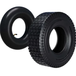 Wiltec Reifen für den Aufsitzmäher 16x6.50-8 4pr mit Schlauch und Winkelventil Komplettrad Rasentraktor