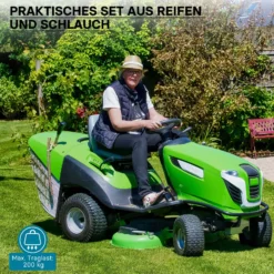 Wiltec Reifen für den Aufsitzmäher 15x6.00-6 4pr mit Schlauch und geradem Ventil Komplettrad Rasentraktor