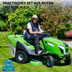 Wiltec Reifen für den Aufsitzmäher 11x4.00-4 4pr mit Schlauch und geradem Ventil Komplettrad Rasentraktor