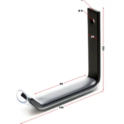 Wiltec Reifenhalter Wandhalterung für 4 Reifen – 106 x 20 x 102 mm – aus Stahl – max. Traglast 25 kg je Halter – Zubehör für Reifen Reifenregal Felgenbaum