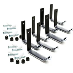 Wiltec Reifenhalter Wandmontage für 8 Reifen – 106 x 20 x 102 mm – aus Stahl – max. Traglasst 25 kg je Halter – Zubehör für Reifen Reifenregal Felgenbaum