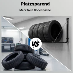 Wiltec Reifenhalter – 1370 x 730 x 705 mm, einstellbare Breite – für 4 Reifen – bis 130 kg – aus Stahl – für Wandmontage zur Lagerung von Reifen – Felgenbaum Reifenregal Felgenregal Reifenständer
