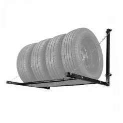 Wiltec Reifenhalter – 1370 x 730 x 705 mm, einstellbare Breite – für 4 Reifen – bis 130 kg – aus Stahl – für Wandmontage zur Lagerung von Reifen – Felgenbaum Reifenregal Felgenregal Reifenständer