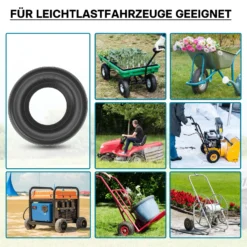 Wiltec Reifenmantel 3.50-8 350 x 100 mm, 130 kg für Schubkarrenreifen, Schubkarre Rad Reifen, Mantel Luftrad