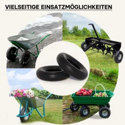 Wiltec Reifenmantel 4.80/4.00-8 400 x 100 mm, 160 kg für Schubkarrenreifen, Schubkarre Rad Reifen, Mantel Luftrad