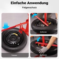 Wiltec Reifenmontiergerät 38,1 x 45,72 cm, ab Ø 51 mm, für Reifengrößen 4"-21", Reifenmontagegerät aus Stahl, Reifenmontagehilfe zum Reifenwechsel