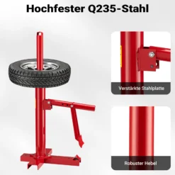 Wiltec Reifenmontiergerät 38,1 x 45,72 cm, ab Ø 51 mm, für Reifengrößen 4"-21", Reifenmontagegerät aus Stahl, Reifenmontagehilfe zum Reifenwechsel
