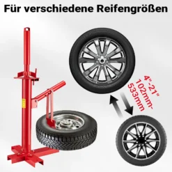 Wiltec Reifenmontiergerät 38,1 x 45,72 cm, ab Ø 51 mm, für Reifengrößen 4