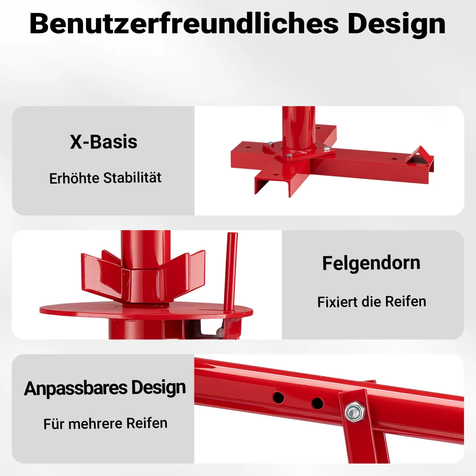 Wiltec Reifenmontiergerät 38,1 x 45,72 cm, ab Ø 51 mm, für Reifengrößen 4"-21", Reifenmontagegerät aus Stahl, Reifenmontagehilfe zum Reifenwechsel