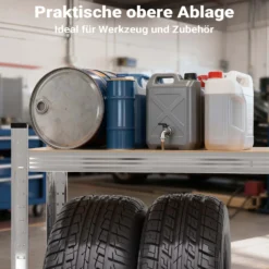 Wiltec Reifenregal – 180 x 120 x 40 cm – bis 795 kg – für 8 Reifen – aus Stahl – Werkstattregal Lagerregal Reifenständer Schwerlastregal