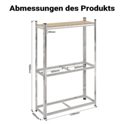 Wiltec Reifenregal – 180 x 120 x 40 cm – bis 795 kg – für 8 Reifen – aus Stahl – Werkstattregal Lagerregal Reifenständer Schwerlastregal