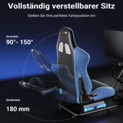 Wiltec Rennsimulator Racing Cockpit 71 x 136 x 108 cm, Auto Simulator mit Sitz bis 100 kg, Sim Racing mit Monitorhalterung, Racing Simulator mit Befestigungspunkte für Lenkrad, Schalthebel und Pedale