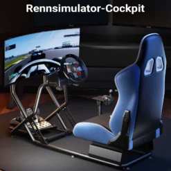 Wiltec Rennsimulator Racing Cockpit 71 x 136 x 108 cm, Auto Simulator mit Sitz bis 100 kg, Sim Racing mit Monitorhalterung, Racing Simulator mit Befestigungspunkte für Lenkrad, Schalthebel und Pedale