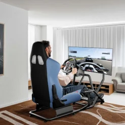 Wiltec Rennsimulator Racing Cockpit 71 x 136 x 108 cm, Auto Simulator mit Sitz bis 100 kg, Sim Racing mit Monitorhalterung, Racing Simulator mit Befestigungspunkte für Lenkrad, Schalthebel und Pedale