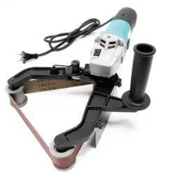 Wiltec Rohrbandschleifer mit 760 mm Schleifband, 1300 W Schleifmaschine zum Schleifen, Polieren u. Satinieren, Schleifgerät mit 3 Körnungen 80/100/120