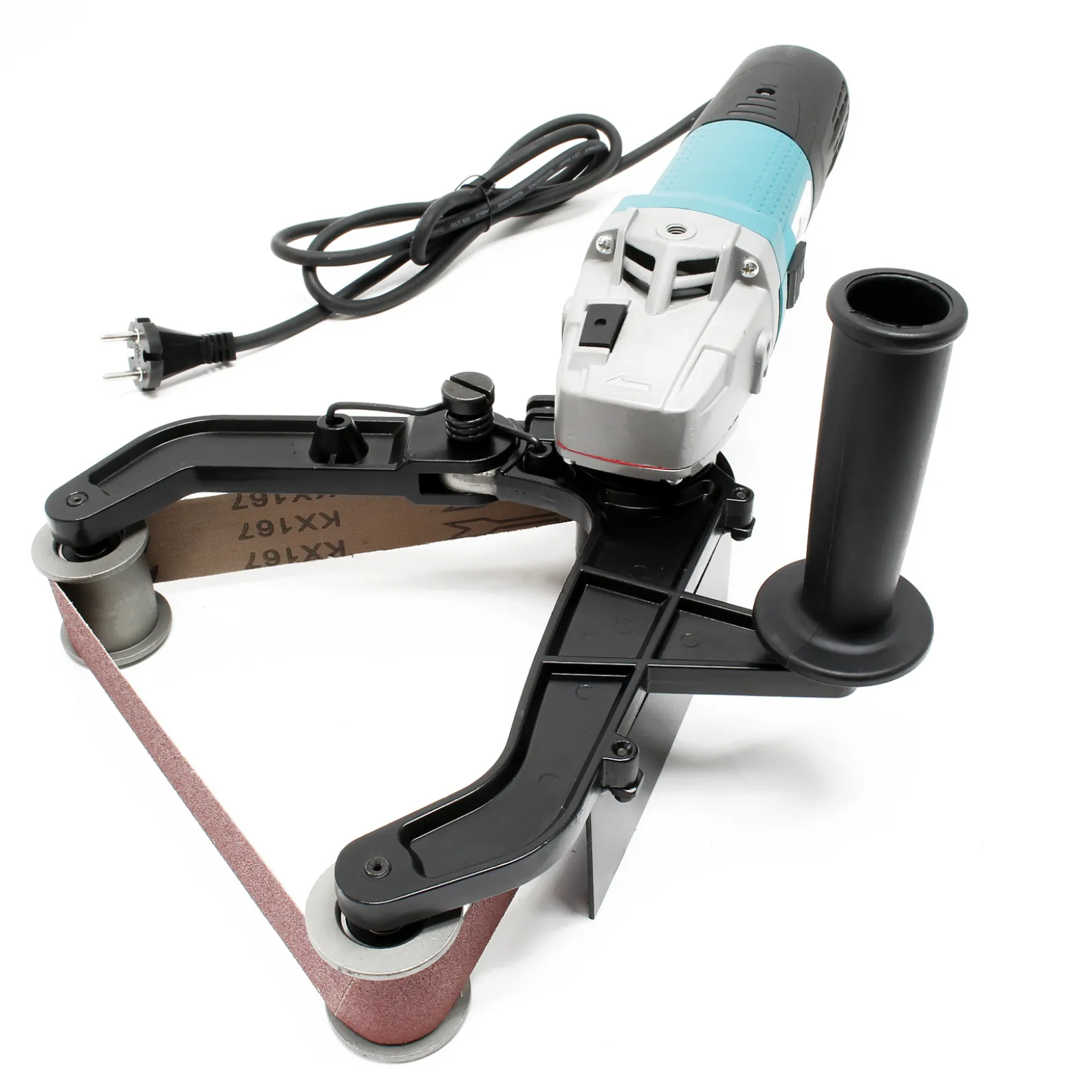Wiltec Rohrbandschleifer mit 760 mm Schleifband, 1300 W Schleifmaschine zum Schleifen, Polieren u. Satinieren, Schleifgerät mit 3 Körnungen 80/100/120