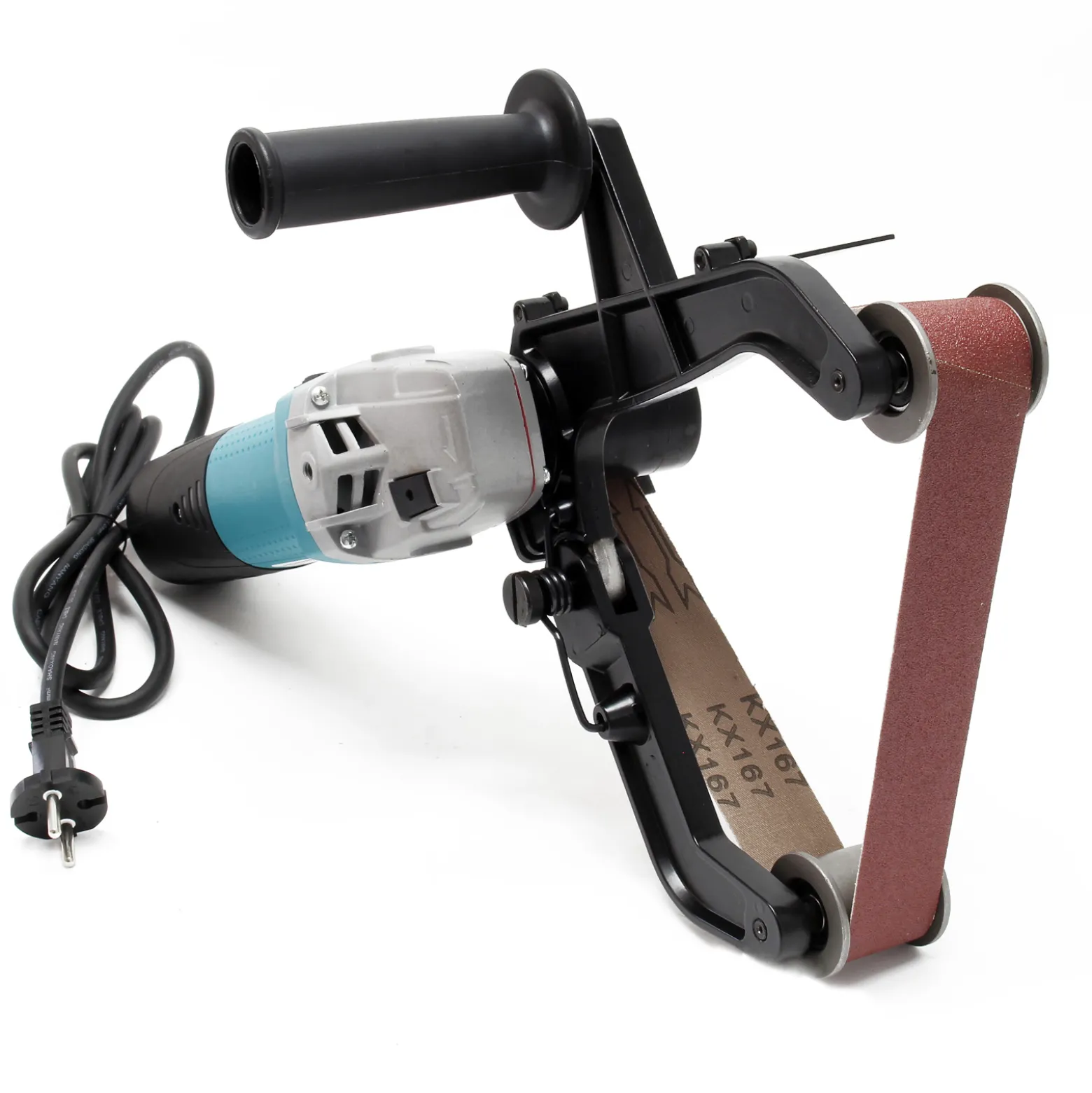 Wiltec Rohrbandschleifer mit 760 mm Schleifband, 1300 W Schleifmaschine zum Schleifen, Polieren u. Satinieren, Schleifgerät mit 3 Körnungen 80/100/120