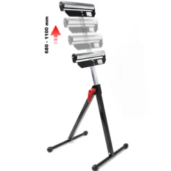 Wiltec Rollenständer bis 60 kg, Rollenbock höhenverstellbar 68-110 cm, aus Metall für Materialzuführung, Rollbock Stützbock Unterstellbock