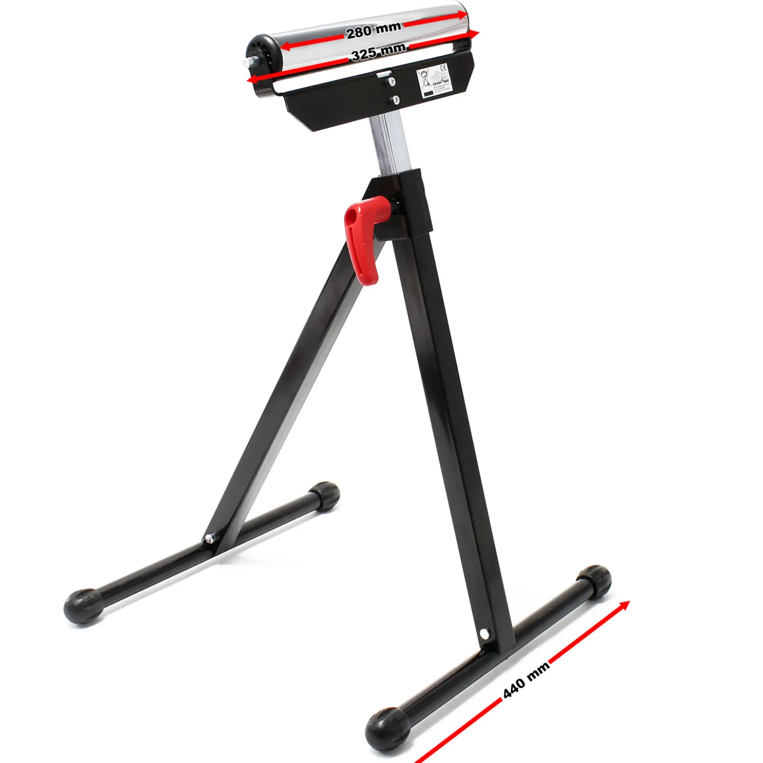 Wiltec Rollenständer bis 60 kg, Rollenbock höhenverstellbar 68-110 cm, aus Metall für Materialzuführung, Rollbock Stützbock Unterstellbock