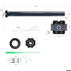 Wiltec Rollladenmotor 126W 10 Nm mit mechanischem Endabschalter & Schutzart IP44 SW60, Motor für elektrische Rollladen