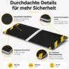 Wiltec Rollstuhlrampe Alu 800 x 300 x 21 mm, Türschwellenrampe bis 50 mm Stufenhöhe und 363 kg Traglast, rutschfeste Bordsteinrampe für Rollstuhl und Rollator
