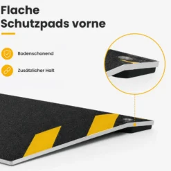 Wiltec Rollstuhlrampe Alu 800 x 300 x 21 mm, Türschwellenrampe bis 50 mm Stufenhöhe und 363 kg Traglast, rutschfeste Bordsteinrampe für Rollstuhl und Rollator
