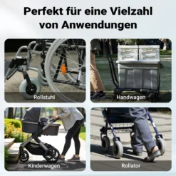 Wiltec Rollstuhlrampe doppelt faltbar 183cm 270kg, mobile Auffahrschiene als Rollirampe, Aluminium Kofferrampe