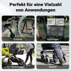 Wiltec Rollstuhlrampe doppelt faltbar 213cm 270kg, mobile Auffahrschiene als Rollirampe, Aluminium Kofferrampe