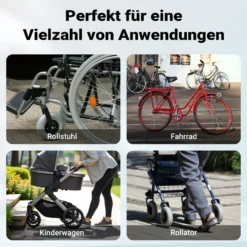 Wiltec Rollstuhlrampe faltbar 150 cm 270 kg, mobile Auffahrschiene als Rollirampe, Aluminium Kofferrampe, Flachrampe klappbar