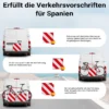 Wiltec Rot weiße Warntafel Spanien aus Aluminium mit Befestigungslöchern 500x500 mm reflektierend Warnschild für Fahrradträger und Heckträger zur Kennzeichnung überstehender Ladung am Fahrzeug
